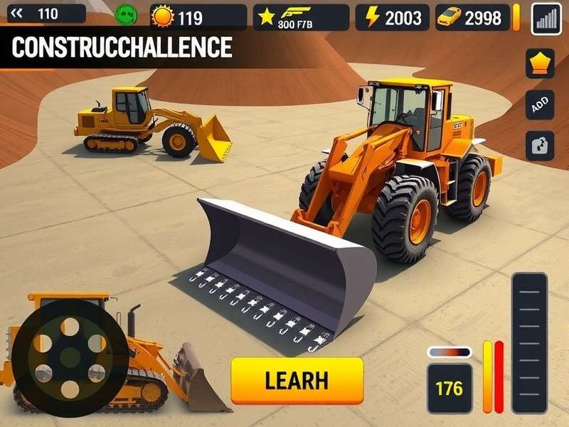 Dozer Power Pro gameplay screenshot showing construction vehicles